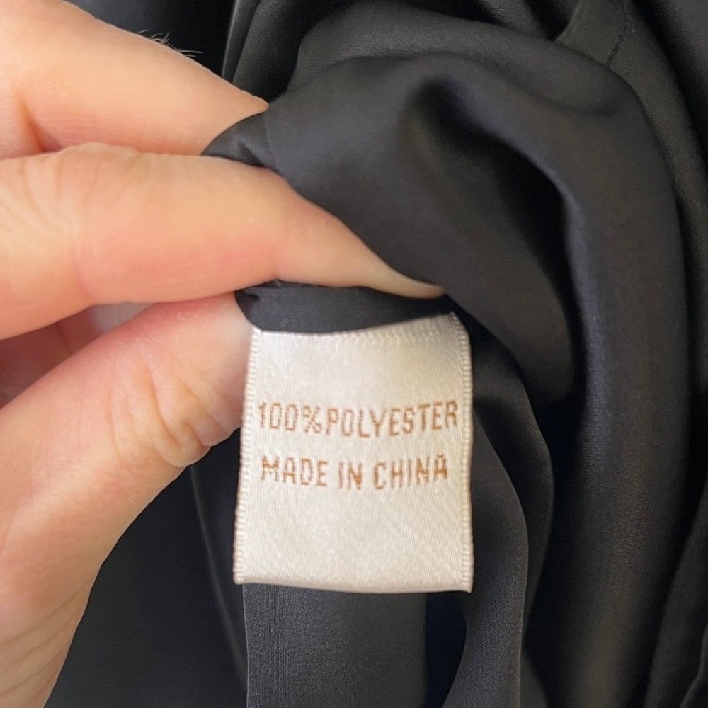 Aidan Mattox Satin One Shoulder Dress Batwing Black Women's Sz 10 EUC - Picture 8 of 9